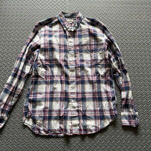 J. Crew Men's Casual Plaid Shirt - Navy, Red, White